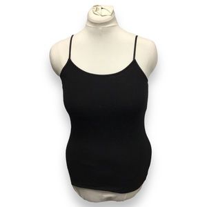 2-a-Tee Women’s Spaghetti Strap Shelf-Bra Tank Top, Black, size S